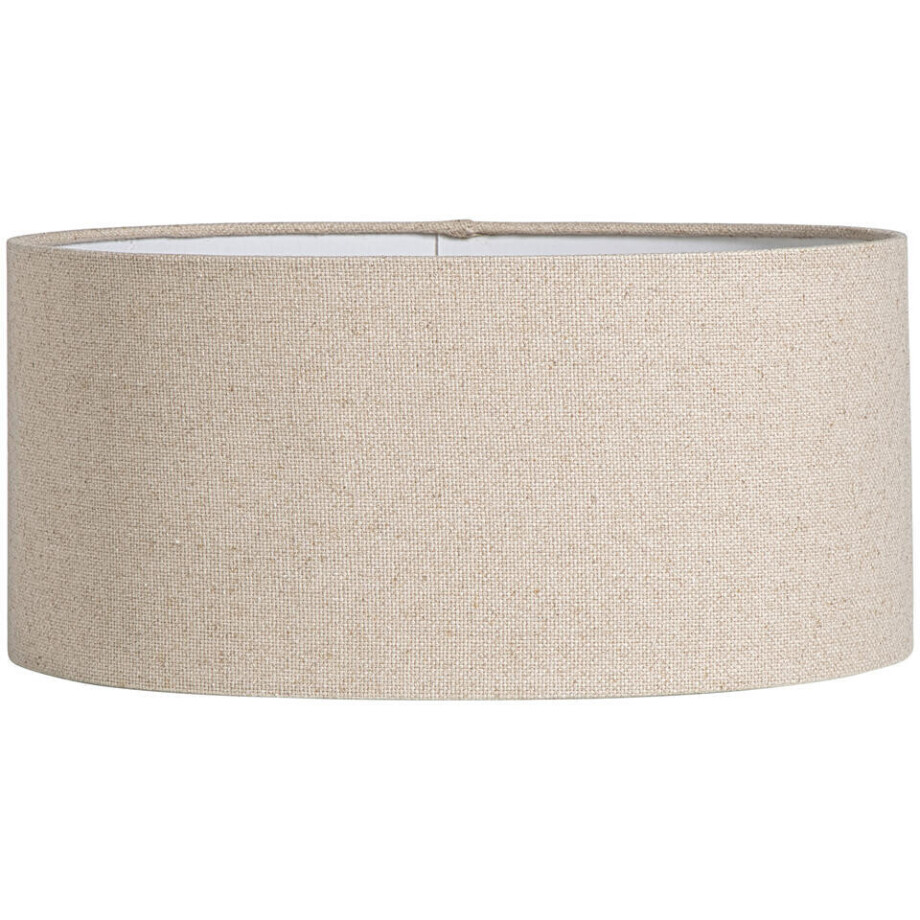 Leen Bakker - Lampenkap Luna Ovaal Naturel - 28,5x38x17,5 Cm - Katoen - Crème#Wit afbeelding 1