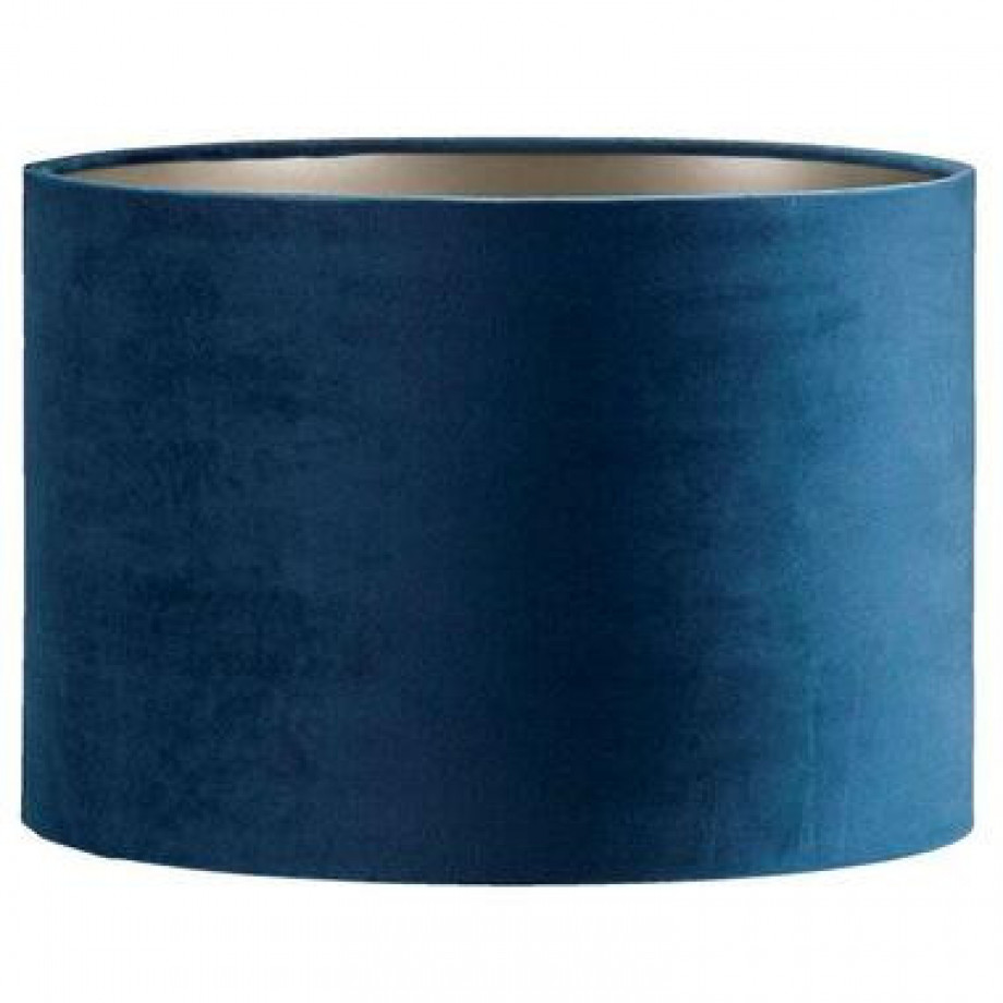 Kap Cilinder - blauw - velours - 30x21 cm - Leen Bakker afbeelding 1