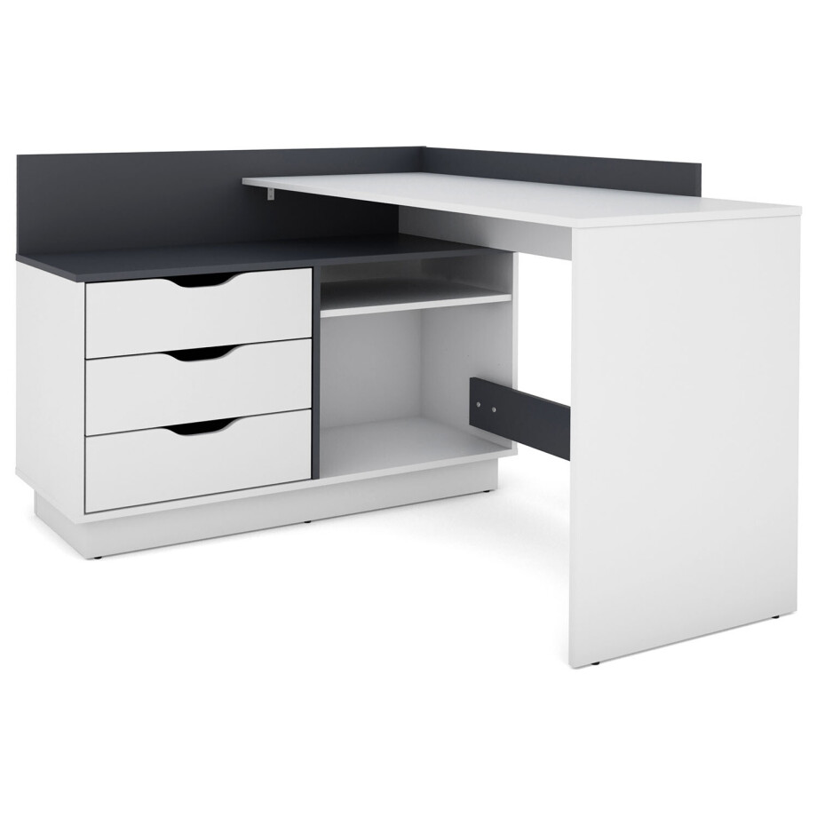 byLIVING Bureau Belfast (wit/antraciet) afbeelding 1