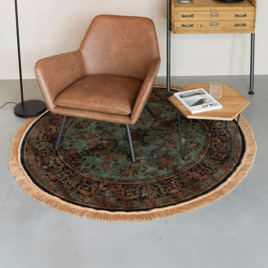 ZILT Rond Vloerkleed 'Boog' 160cm, kleur Groen afbeelding 1