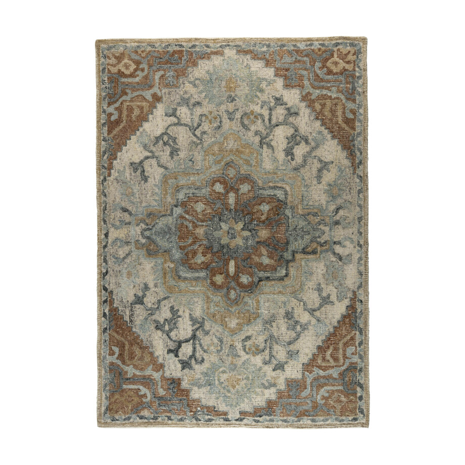 Dutchbone Vloerkleed 'Amori' 160 x 230cm, kleur Blauw afbeelding 1