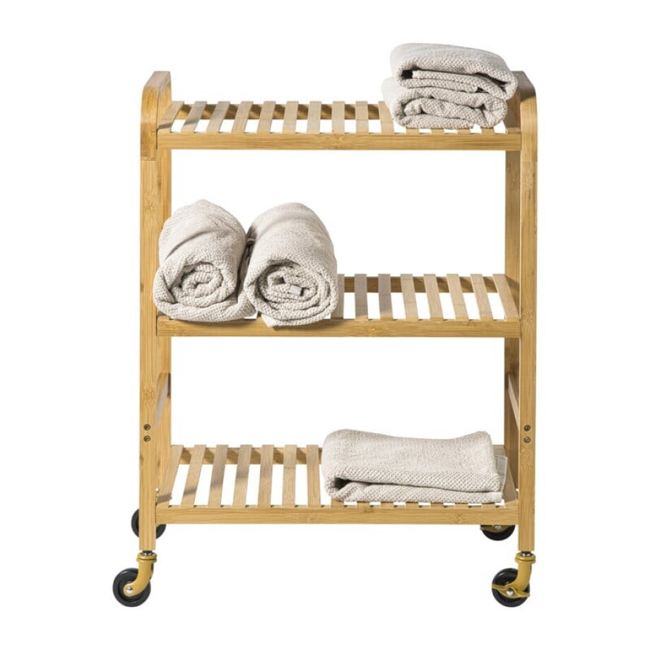 Trolley Helge bamboe - bruin - 80x60x33.5 cm afbeelding 