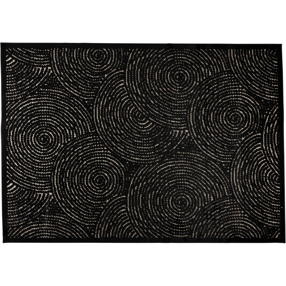 Dutchbone Vloerkleed 'Dots' 200 x 300cm, kleur Zwart afbeelding 1