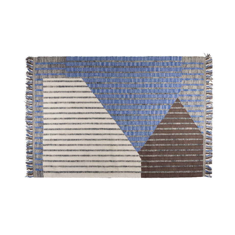 Dutchbone Vloerkleed 'Hampton' 200 x 300cm, kleur Blauw Dutchbone Vloerkleed 'Hampton' 200 x 300cm, kleur Blauw afbeelding 1