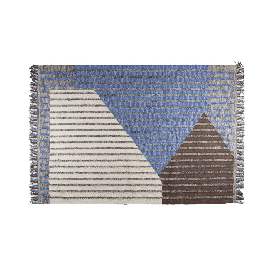 Dutchbone Vloerkleed 'Hampton' 200 x 300cm, kleur Blauw afbeelding 1