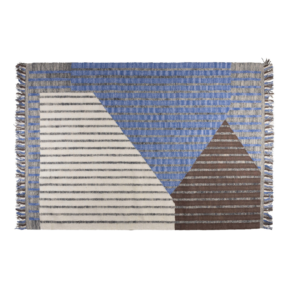 Dutchbone Vloerkleed 'Hampton' 160 x 230cm, kleur Blauw Dutchbone Vloerkleed 'Hampton' 160 x 230cm, kleur Blauw afbeelding 1