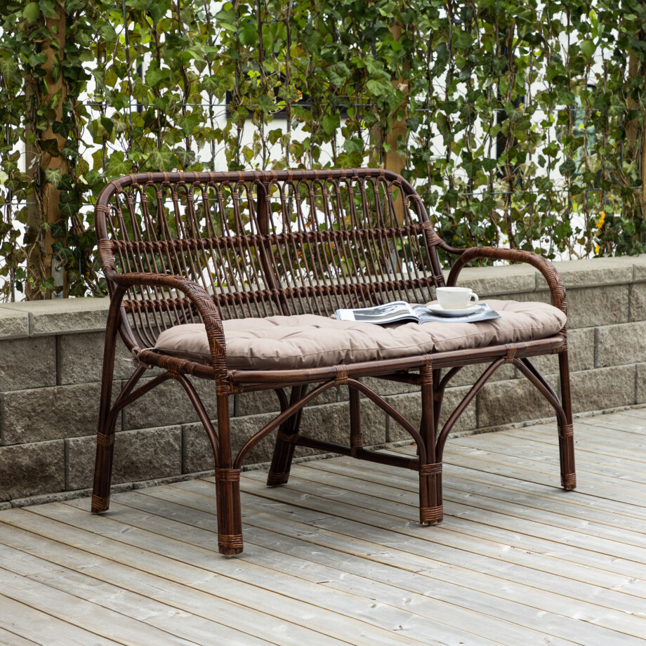 Nohr 2-zits Tuinbank 'Albany' Rotan, kleur Bruin afbeelding 1