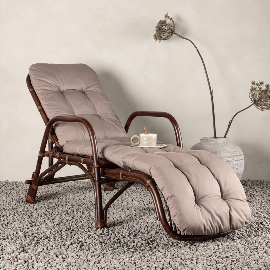 Nohr Ligbed 'Albany' Rotan, kleur Walnoot Nohr Ligbed 'Albany' Rotan, kleur Walnoot afbeelding