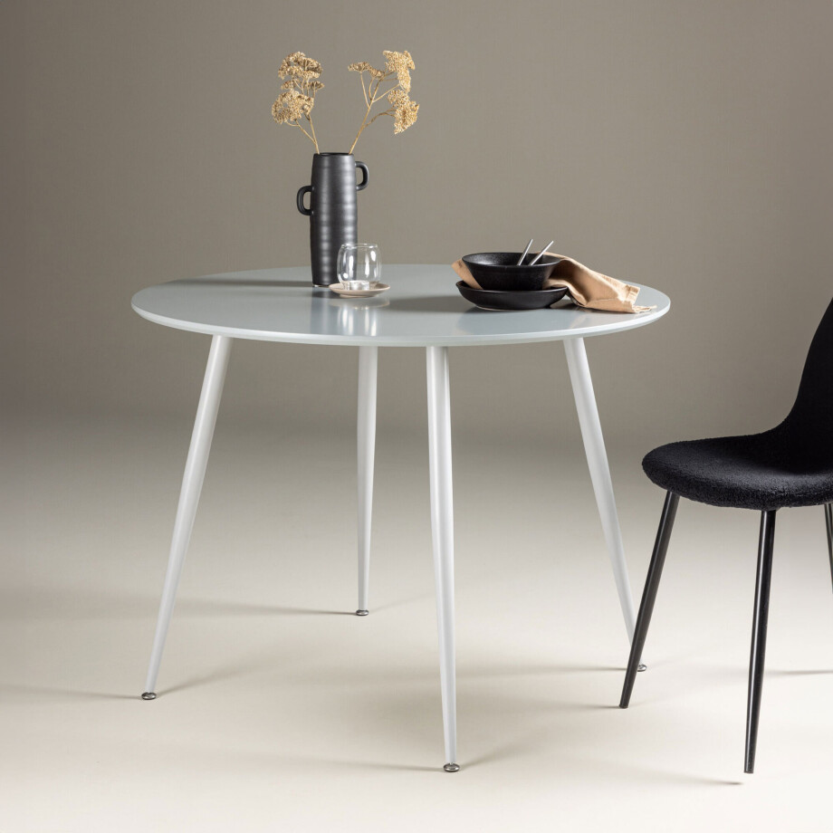 Nohr Ronde Eettafel 'Quennel' 100cm, kleur Lichtgrijs afbeelding 1