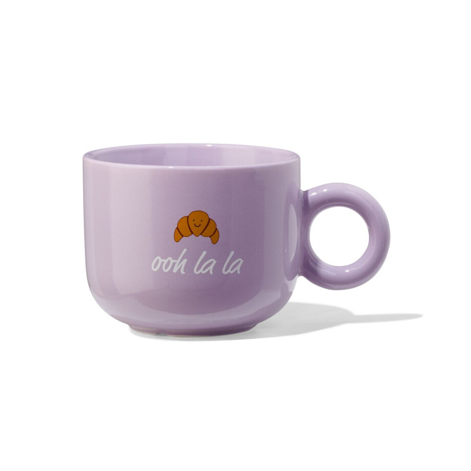 HEMA HEMA Mok 480ml Croissant 'ooh La La' Lila afbeelding 