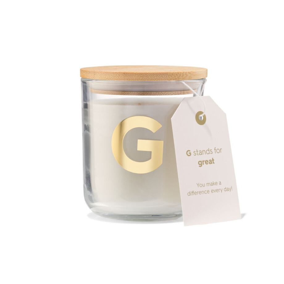 HEMA HEMA Kaars In Glas Ø8x10cm Letter G afbeelding 