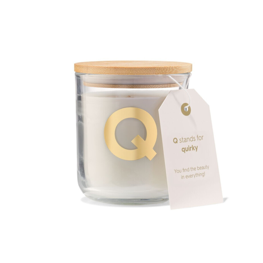 HEMA HEMA Kaars In Glas Ø8x10cm Letter Q afbeelding 