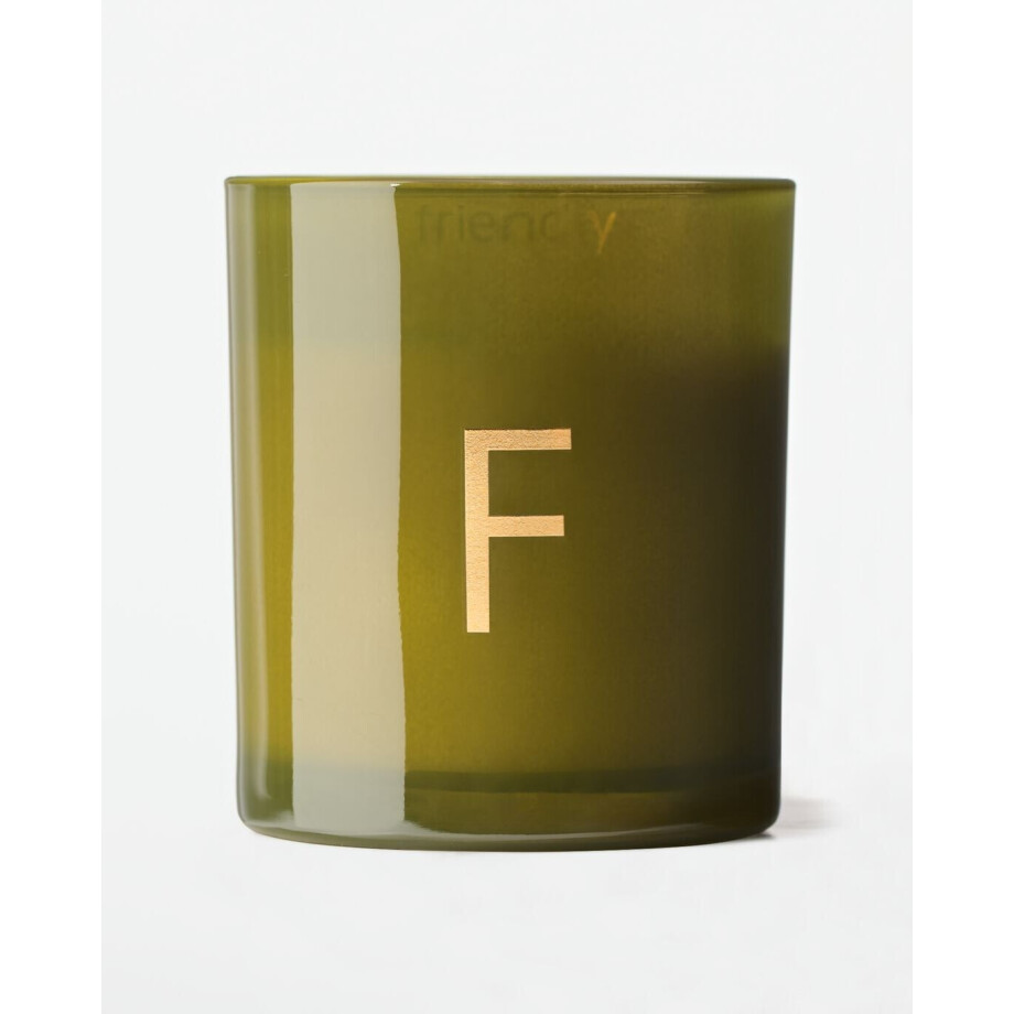 HEMA HEMA Kaars In Glas ⌀8x9cm Letter F (groen) HEMA HEMA Kaars In Glas ⌀8x9cm Letter F (groen) afbeelding 1