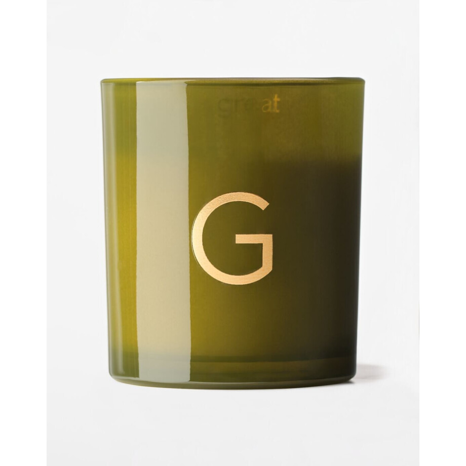 HEMA HEMA Kaars In Glas ⌀8x9cm Letter G (groen) HEMA HEMA Kaars In Glas ⌀8x9cm Letter G (groen) afbeelding 1