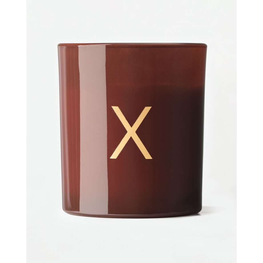 HEMA HEMA Kaars In Glas ⌀8x9cm Letter X (cognac) HEMA HEMA Kaars In Glas ⌀8x9cm Letter X (cognac) afbeelding 1