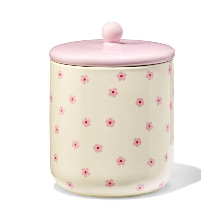 HEMA HEMA Voorraadbus 750ml Keramiek Bloemen afbeelding 