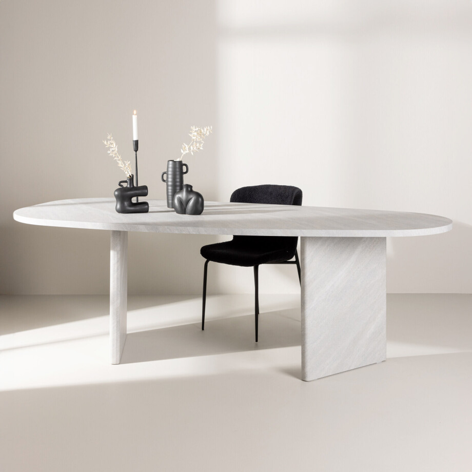 Nohr Organische Eettafel 'Jenea' Betonlook MDF, 220 x 100cm afbeelding 1
