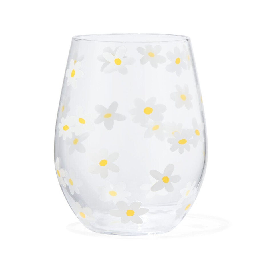 HEMA HEMA Drinkglas 550ml Bloemen HEMA HEMA Drinkglas 550ml Bloemen afbeelding