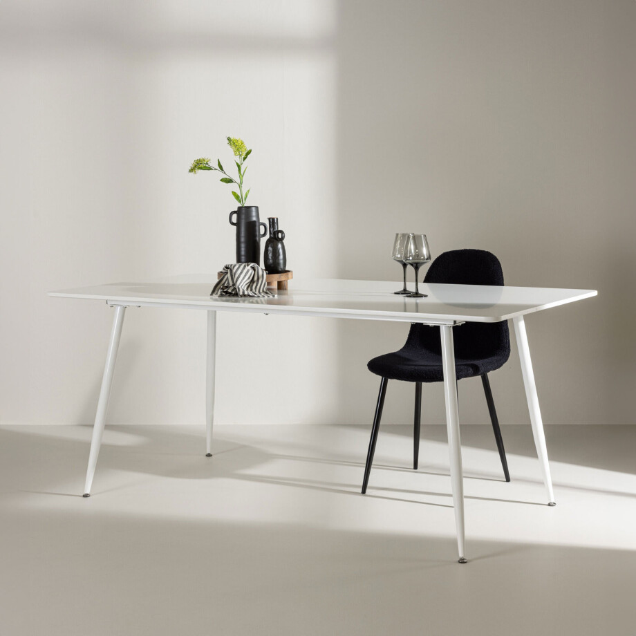 Nohr Eettafel 'Tenequa' 180 x 90cm, kleur Wit afbeelding 1