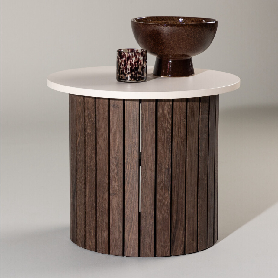 Nohr Ronde Bijzettafel 'Marica' 52cm, kleur Beige/Bruin afbeelding 1