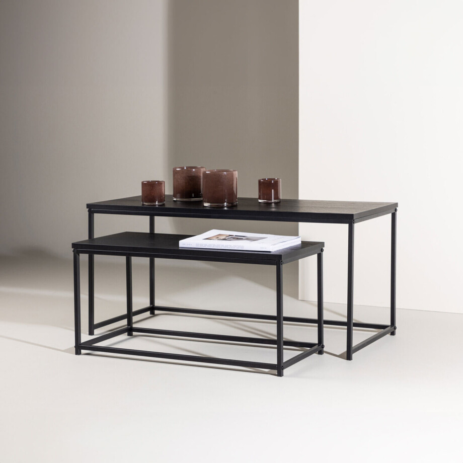 Nohr Salontafel 'Keonte' Set van 2 stuks, kleur Zwart afbeelding 1
