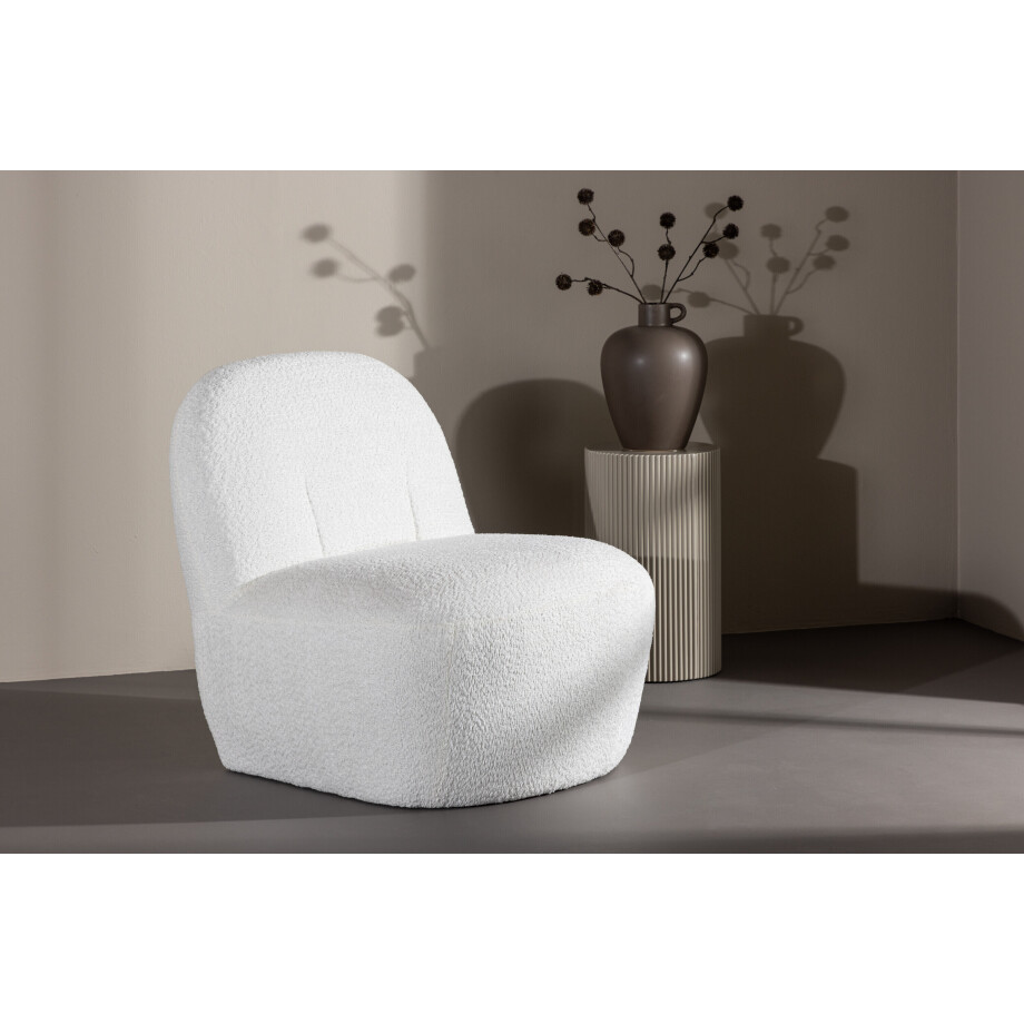 Nohr Fauteuil 'Hadiyah' Bouclé, kleur Wit afbeelding 1