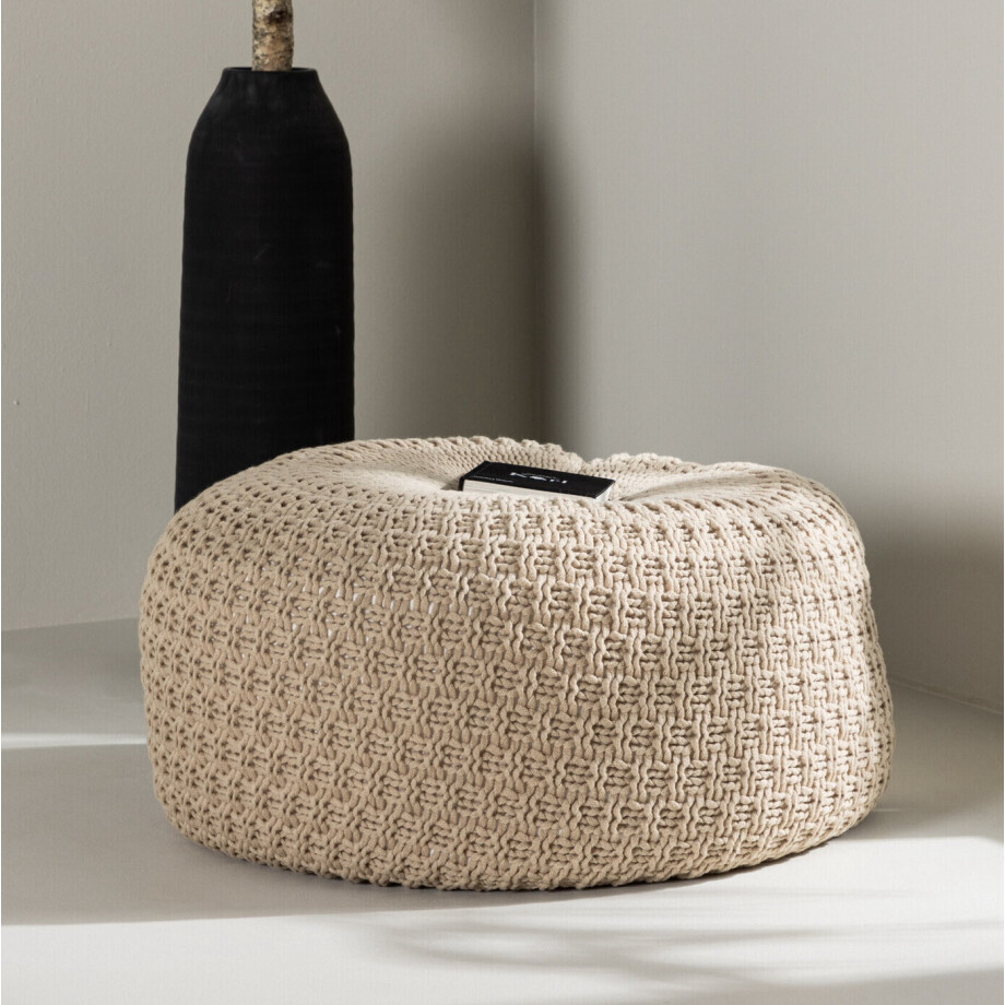 Nohr Poef 'Montario' 60cm, kleur Beige Nohr Poef 'Montario' 60cm, kleur Beige afbeelding 1