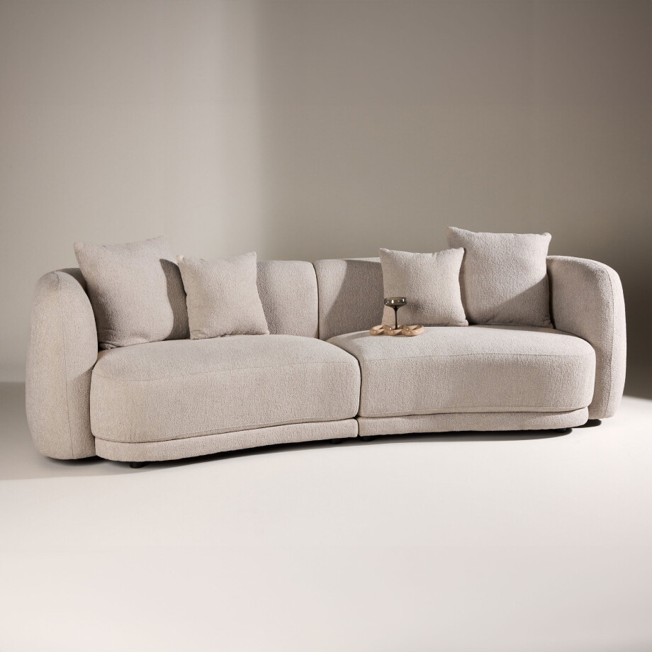 Nohr 3-zits Bank 'Macrina' Bouclé, kleur Beige afbeelding 1