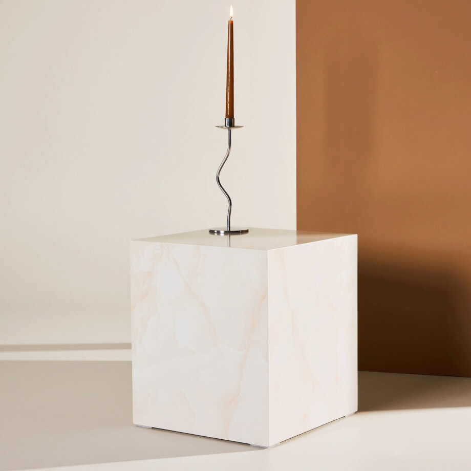 Nohr Salontafel 'Katiana' Marmerlook, 40 x 40cm, kleur Naturel afbeelding 1