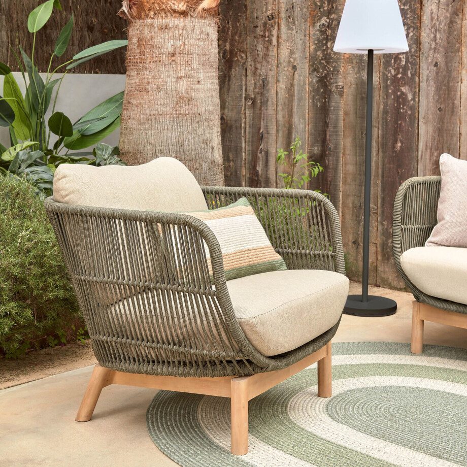 Kave Home Fauteuil 'Catalina' kleur Donkergroen Kave Home Fauteuil 'Catalina' kleur Donkergroen afbeelding 1