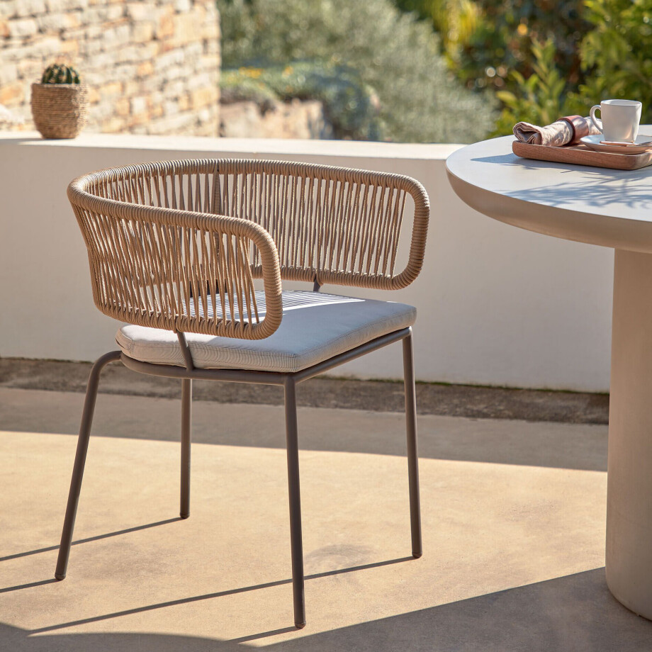 Kave Home Tuinstoel 'Nadin' kleur Beige Kave Home Tuinstoel 'Nadin' kleur Beige afbeelding 1