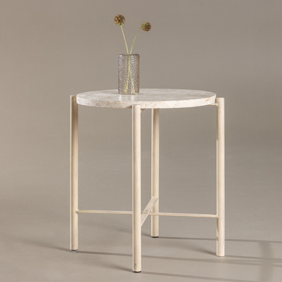 Nohr Ronde Bijzettafel 'Arnita' Mactan steen, 40cm afbeelding 1