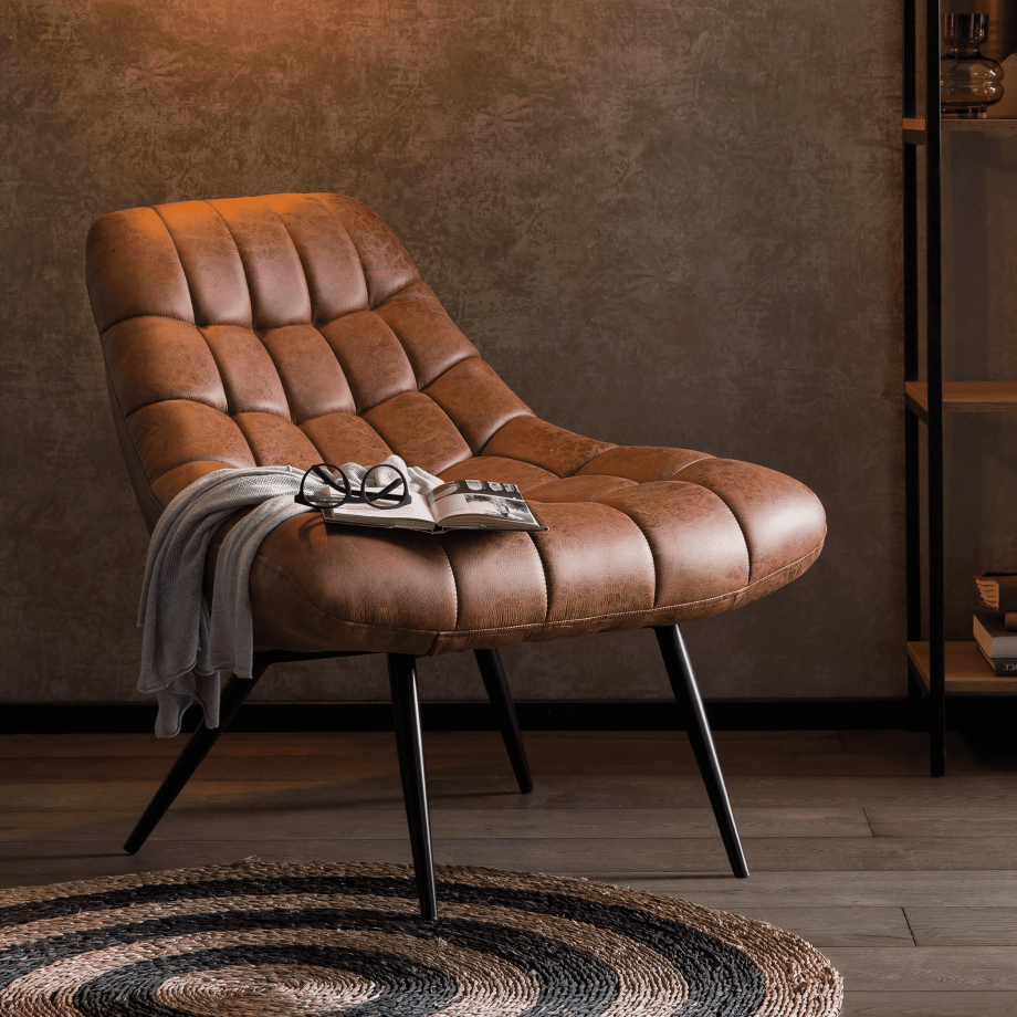 Artistiq Fauteuil 'Aris' PU, kleur Cognac afbeelding 1