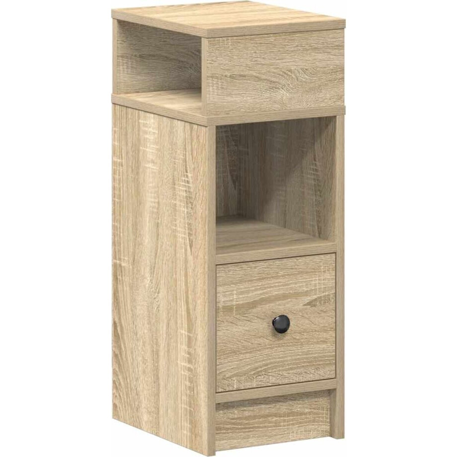 vidaXL - Nachtkastje - met - lade - 25x31x66 - cm - sonoma - eikenkleurig afbeelding 1