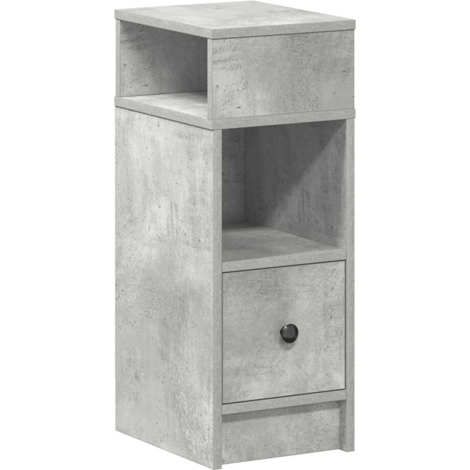vidaXL - Nachtkastje - met - lade - 25x31x66 - cm - betongrijs afbeelding 1