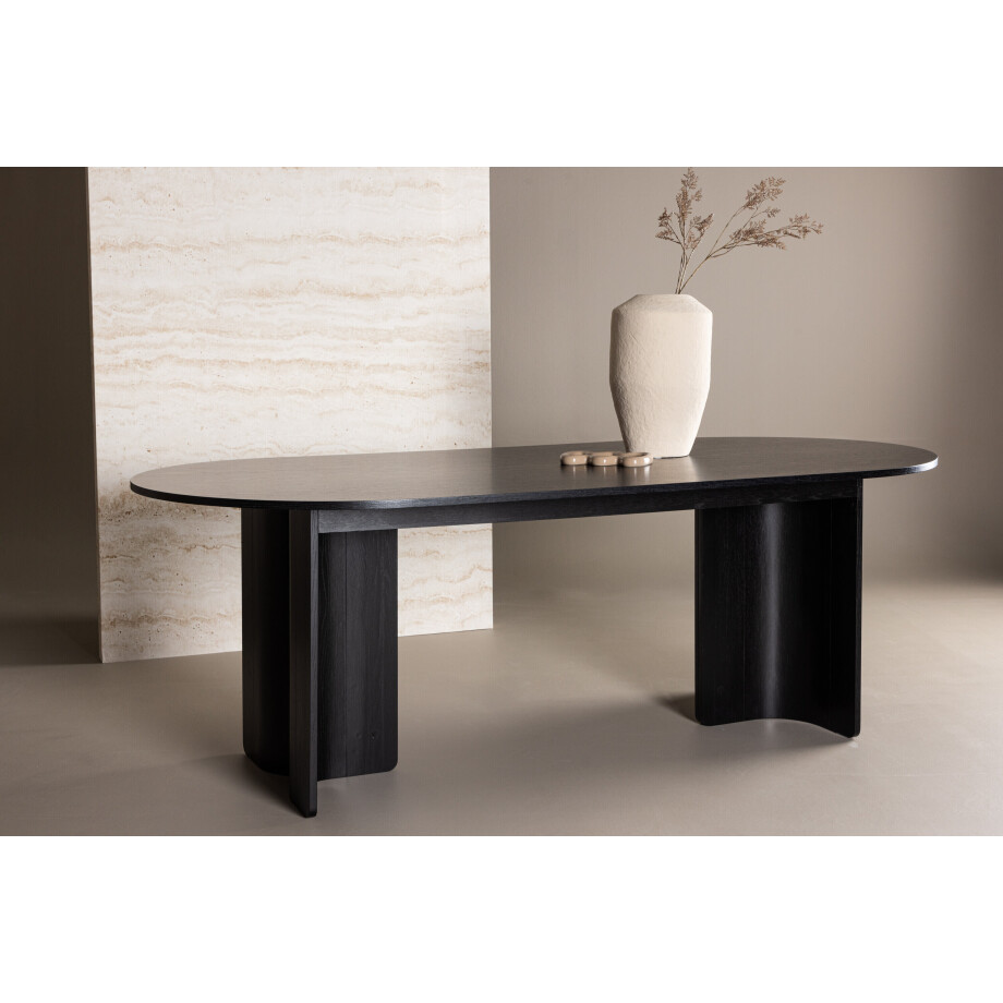 Nohr Ovale Eettafel 'Jadira' 220 x 100cm, kleur Zwart afbeelding 1