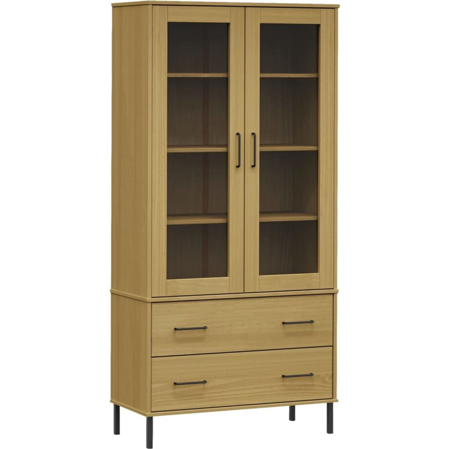 vidaXL - Boekenkast - met - metalen - poten - OSLO - 85x35x172,5 - cm - hout - bruin afbeelding 1
