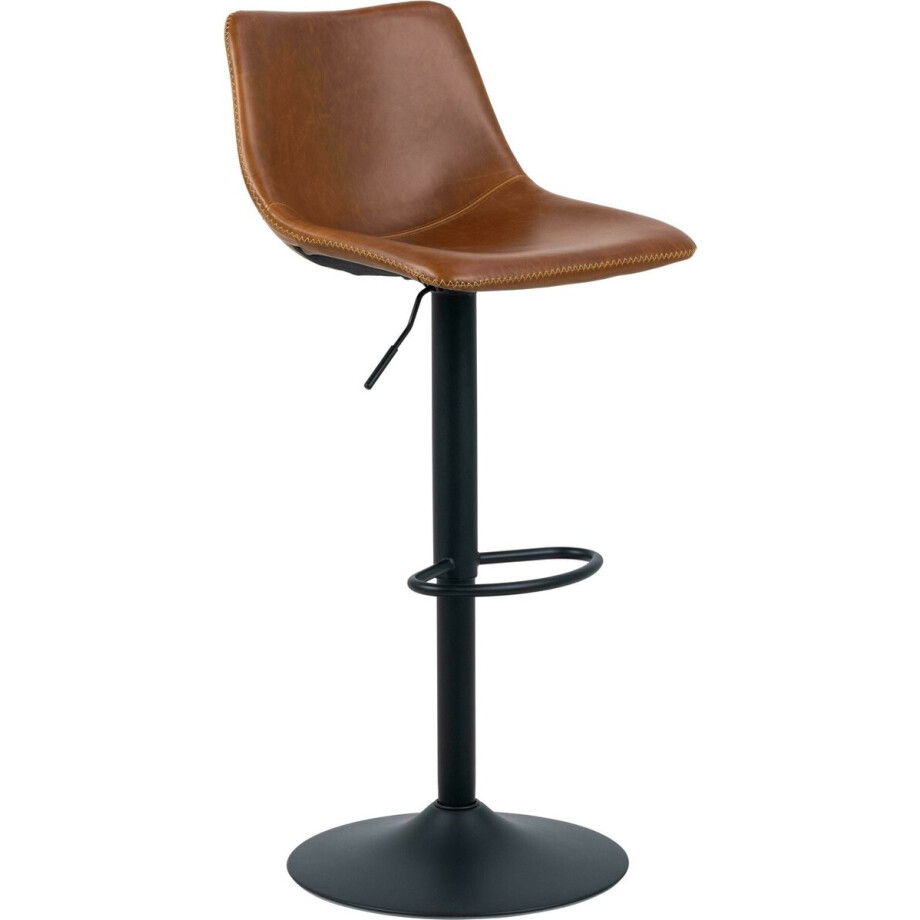 Bendt Draaibare Barkruk 'Xanthe' PU, kleur Cognac (zithoogte 61-83cm) afbeelding 1