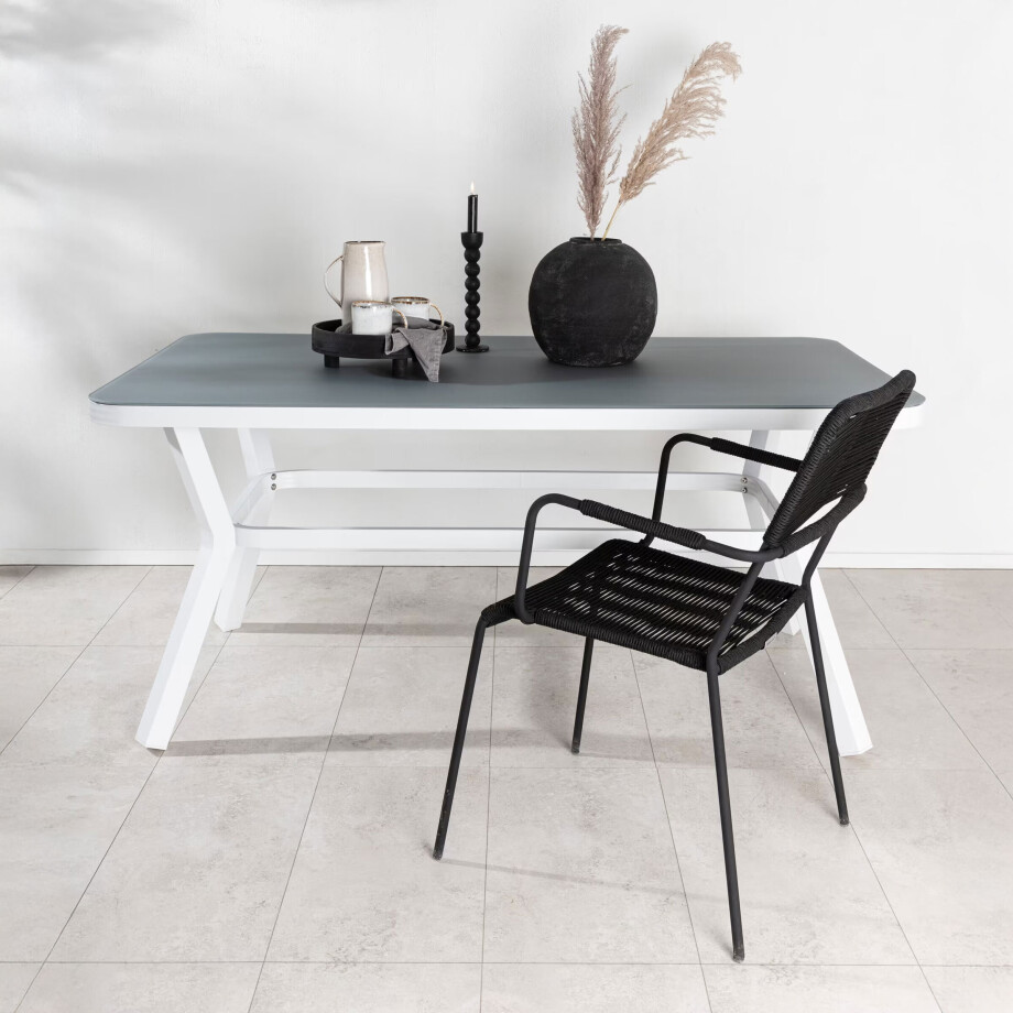 Nohr Tuintafel 'Sauel' Spraystone, 160 x 90cm, kleur Wit afbeelding 1