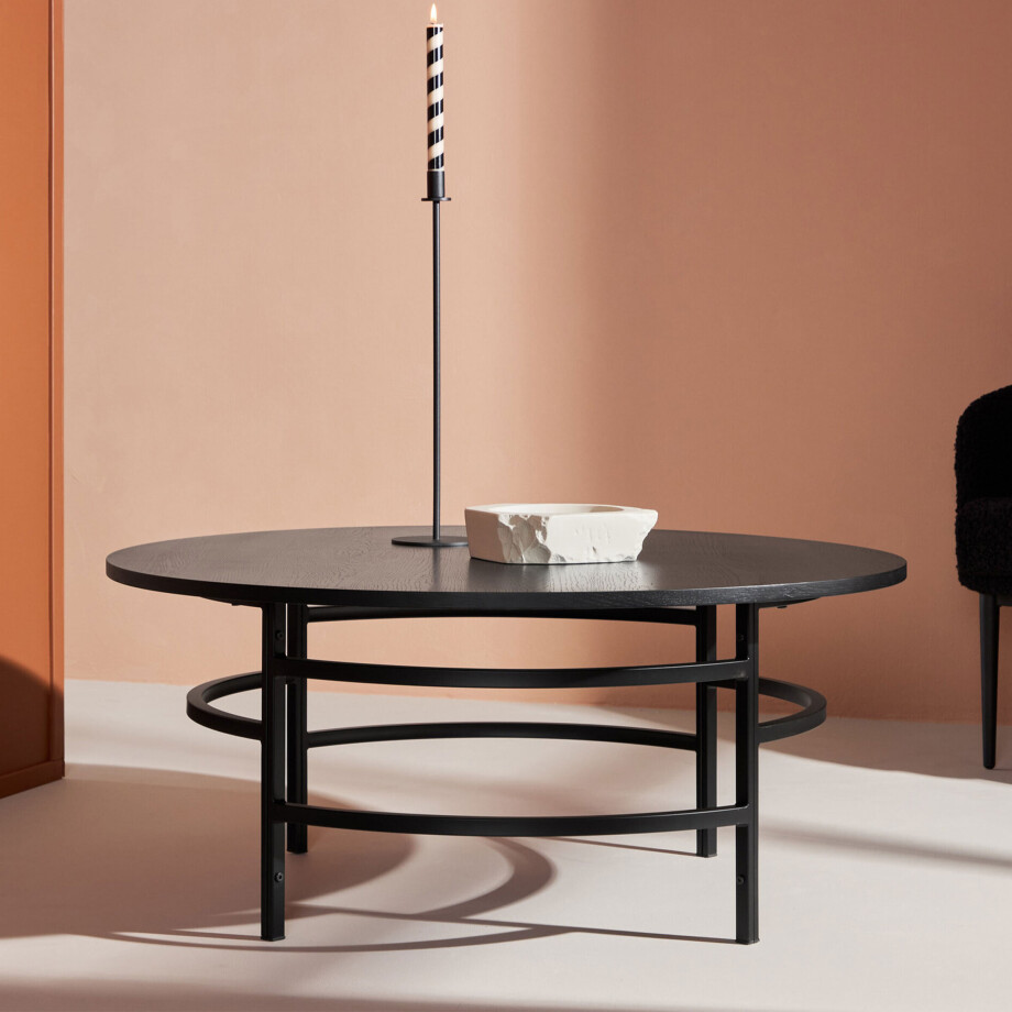 Nohr Ronde Salontafel 'Vu' MDF, 100cm, kleur Zwart afbeelding 1