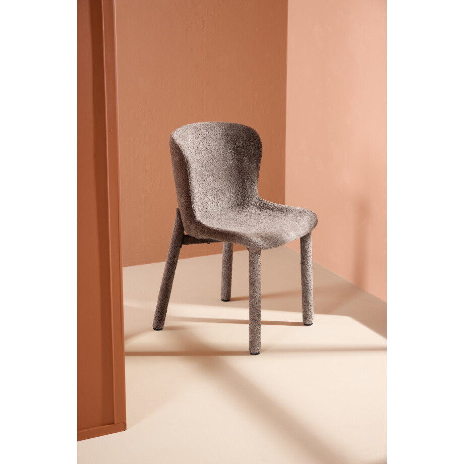 Nohr Eetkamerstoel 'Breena' Bouclé, kleur Bruin afbeelding 1