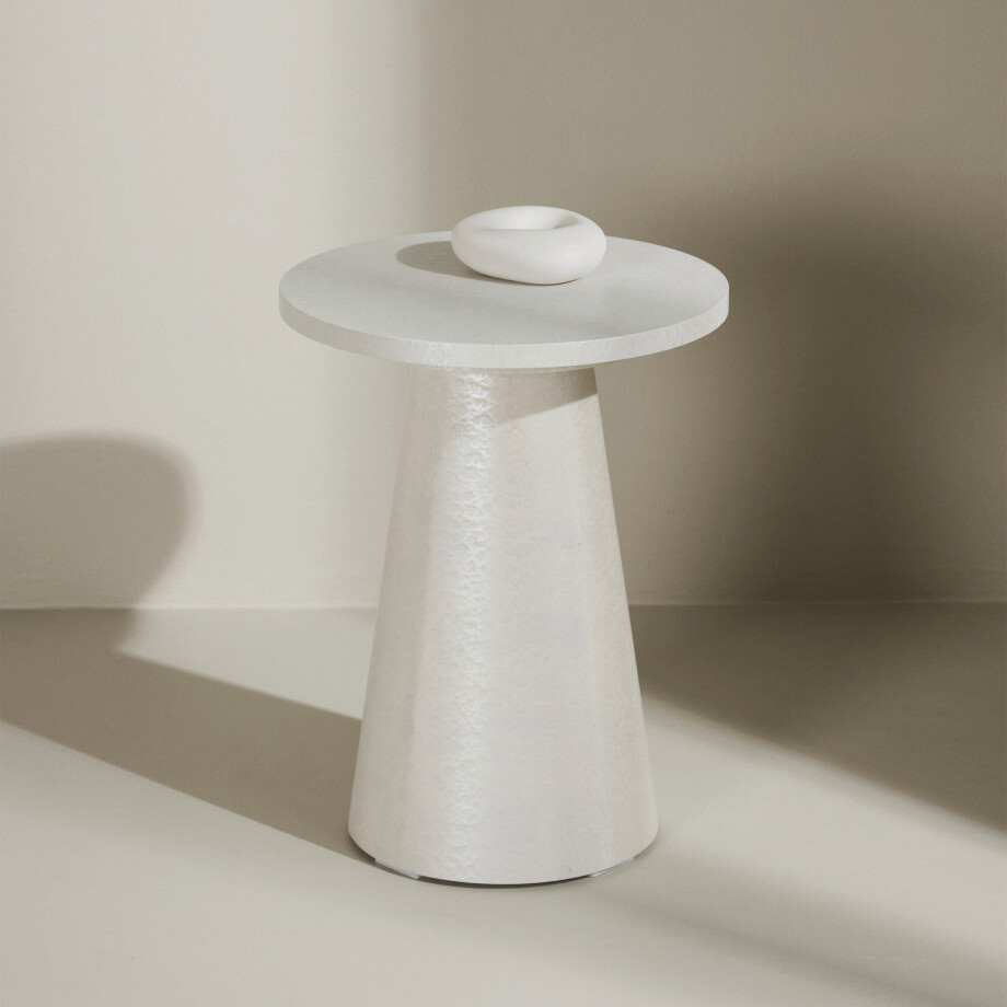 Nohr Ronde Bijzettafel 'Mikeisha' 35cm, kleur Glossy Wit afbeelding 1