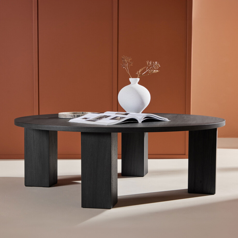 Nohr Ronde Salontafel 'Ciji' MDF, 120cm, kleur Zwart afbeelding 1