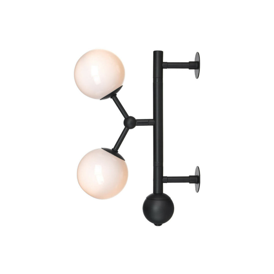 Halo Design Wandlamp 'Atom' kleur Zwart / Opaal afbeelding 1