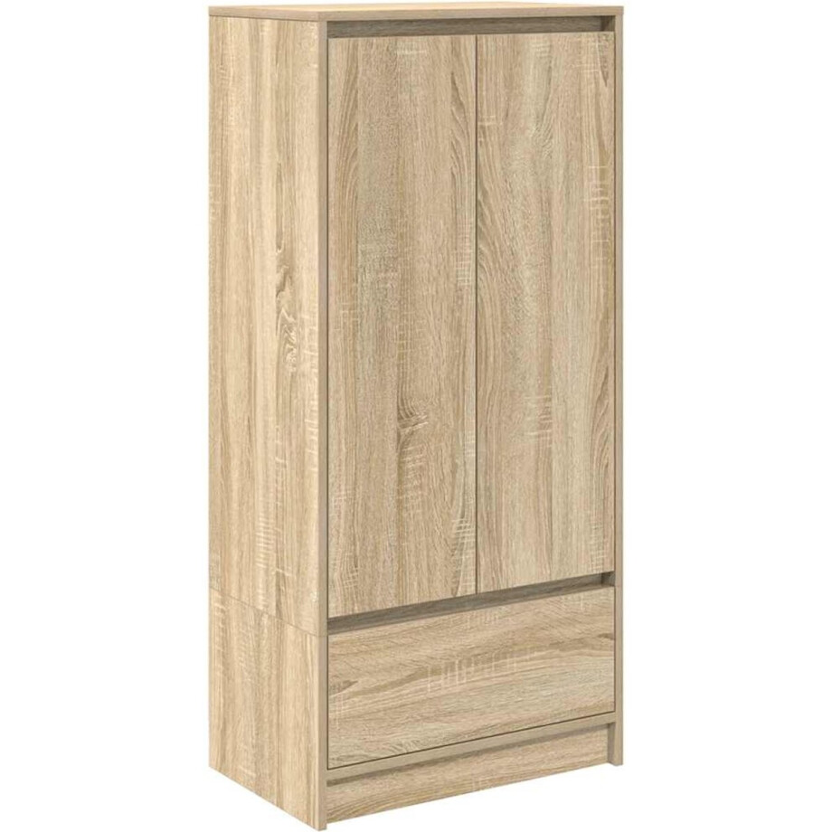 vidaXL - Kast - met - lade - 55,5x34x119,5 - cm - spaanplaat - sonoma - eikenkleurig afbeelding 1