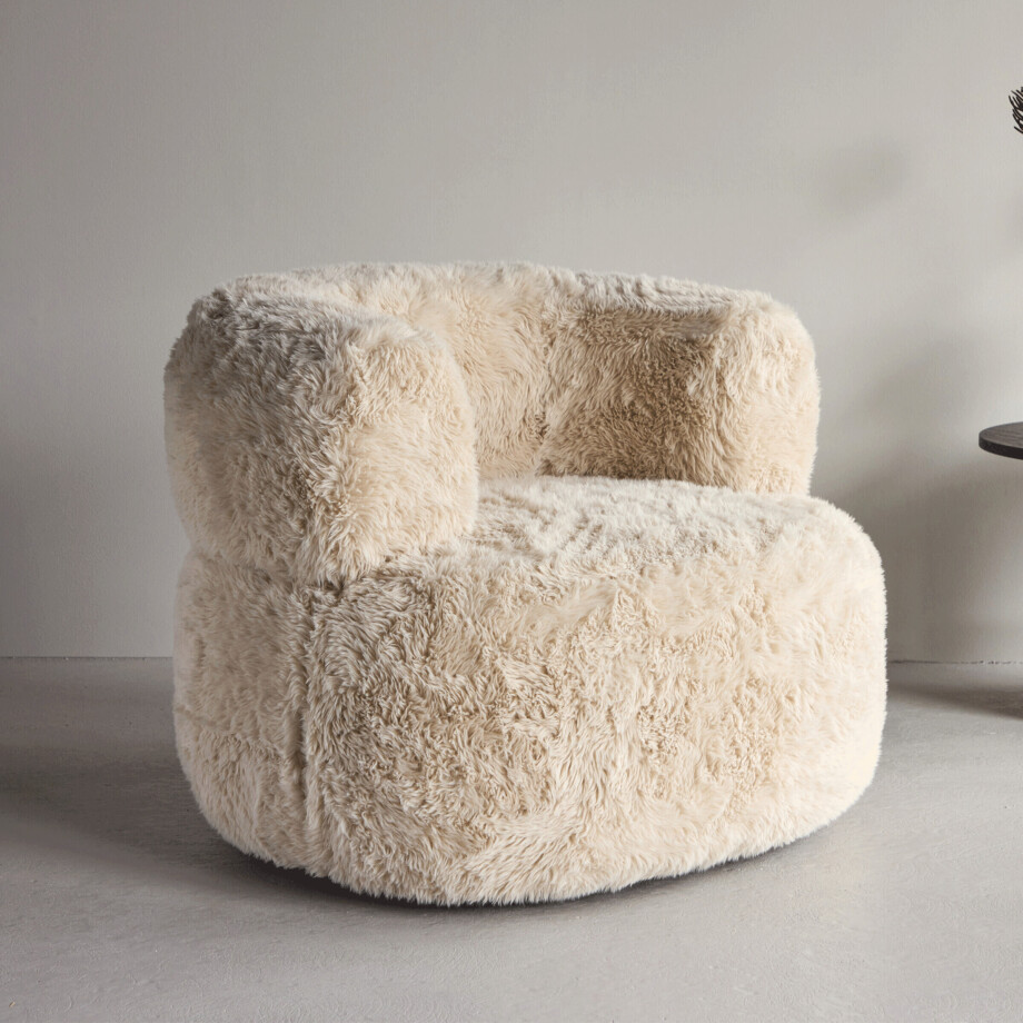 Nohr Fauteuil 'Kyanne' Fake fur, kleur Off White afbeelding 
