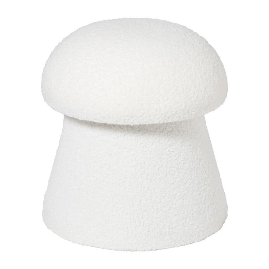 Poef Teddy Mushroom - wit - ø36x38 cm Poef Teddy Mushroom - wit - ø36x38 cm afbeelding