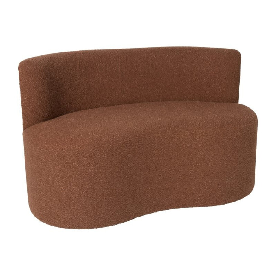 Teddy loveseat fauteuil - bruin - 71x120x71 cm afbeelding 