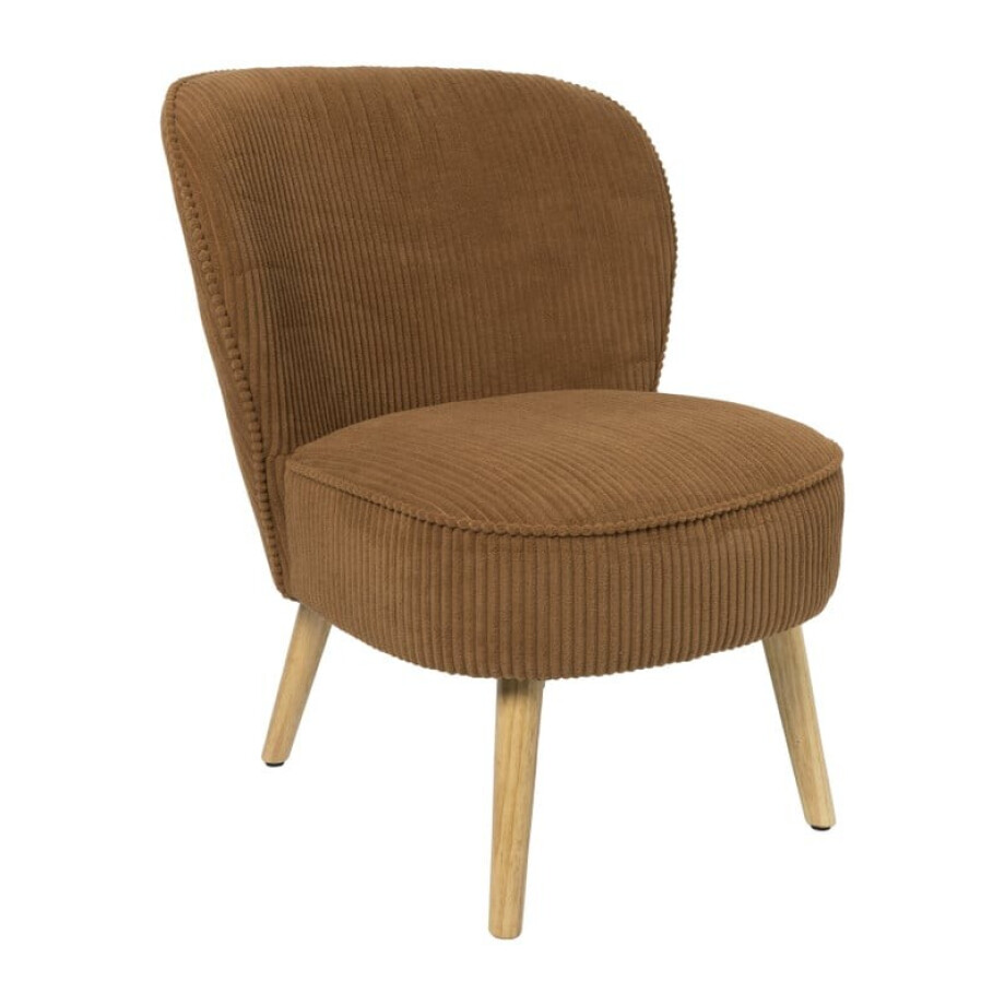 Fauteuil Didi corduroy - bruin - 77x60x69 cm afbeelding 