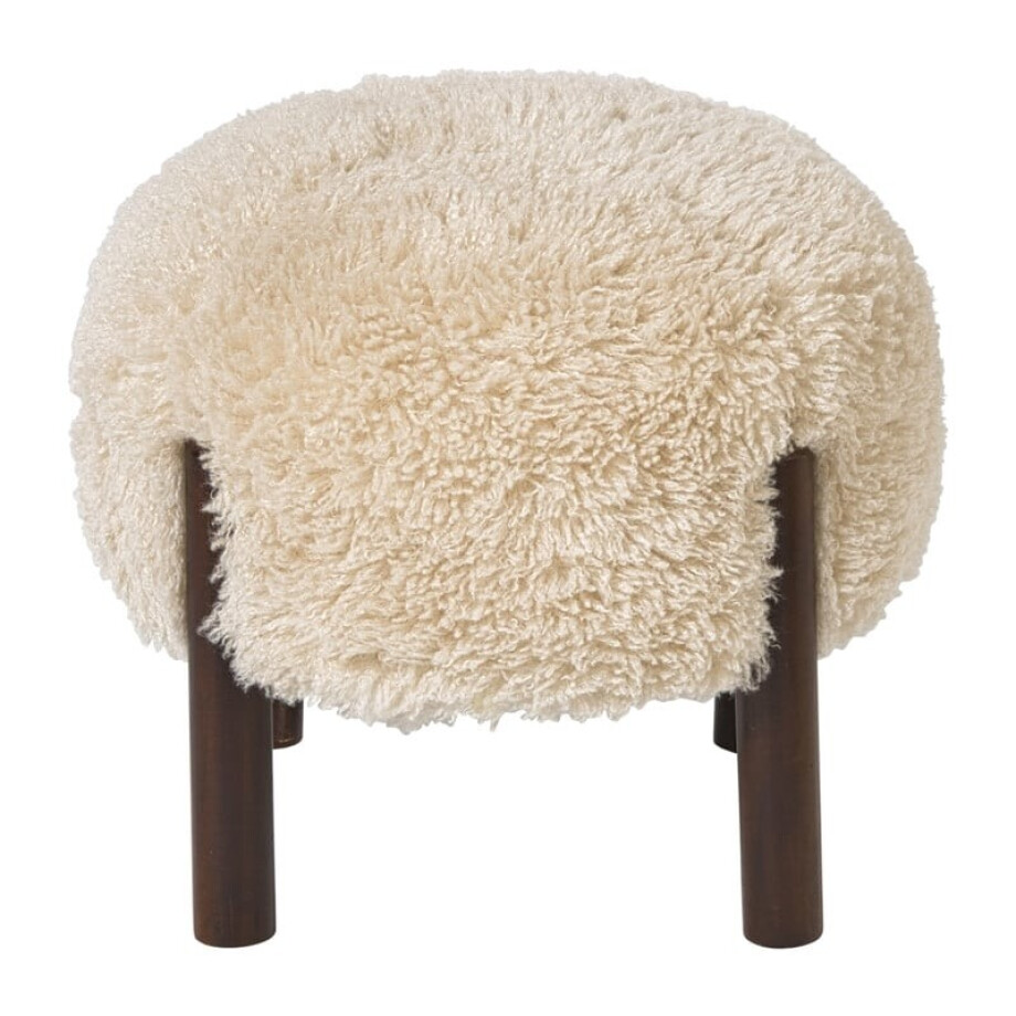 Poef beatle - beige/bruin - ø40x34.5 cm afbeelding 